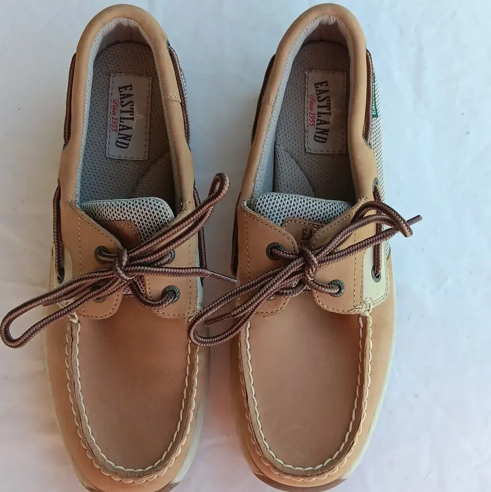Eastland Solstice Loafer Boat Shoe Women's Size 7.5M Tan Leather Upper 3701-62